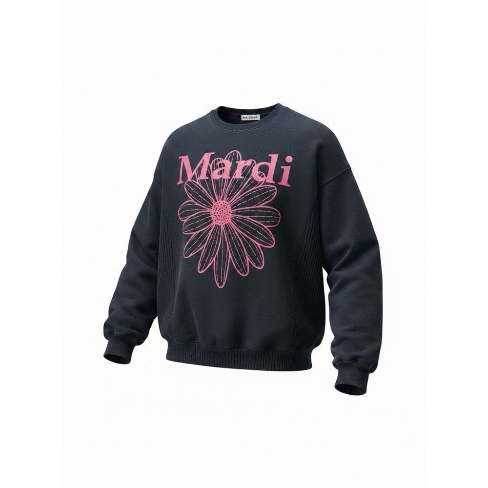 Mardi Mercredi FLOWERMARDI graphic sweatshirt One size Navy blue